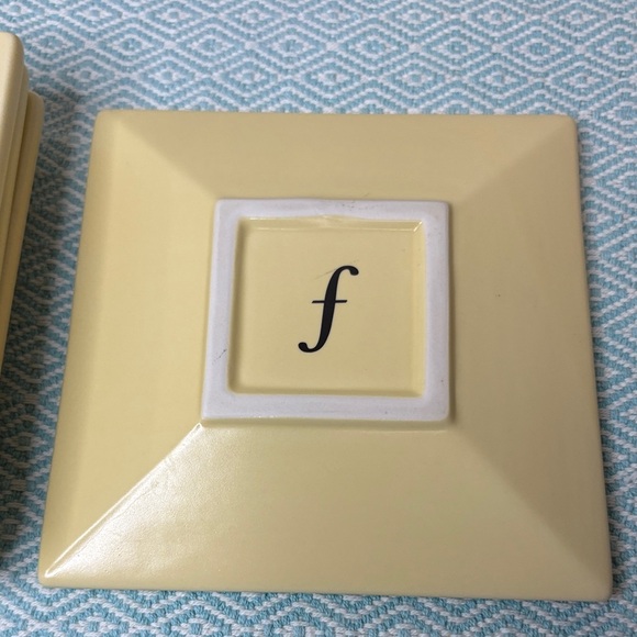 Tea Forte Yellow 6 Inch Square Plates - Picture 5 of 6